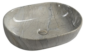 DALMA umywalka ceramiczna nablatowa 59x42 cm, grigio