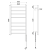 REDONDO elektryczna suszarka na ręczniki, okrągła, 500x900 mm, 75 W, czarny mat