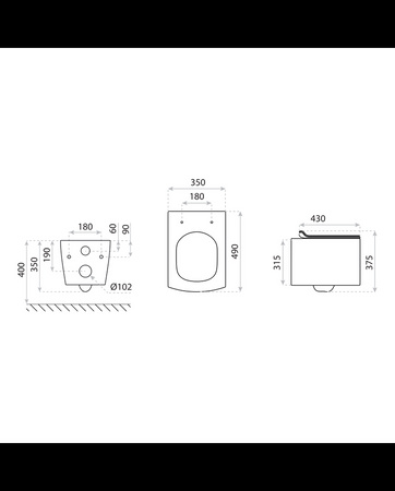 Miska wisząca WC z Deską Fago