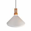 Lampa wisząca NORDIC WOODY biało-drewniana 35 cm