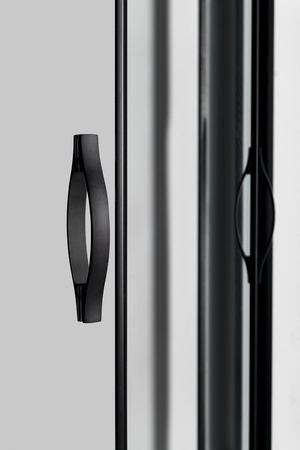 SIGMA SIMPLY BLACK kabina prysznicowa półokrągła 800x800mm, R550, szkło czyste