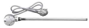 Grzałka z termostatem, kabel prosty, 300 W, chrom