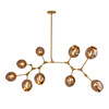 Lampa wisząca MODERN ORCHID-9 złoto szara 150 cm