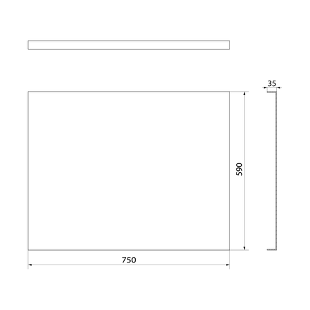 PLAIN obudowa boczna 75x59cm, czarny mat