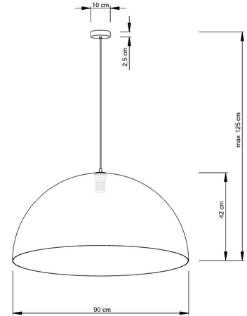 SFERA 90 czarny/złoty lampa wisząca