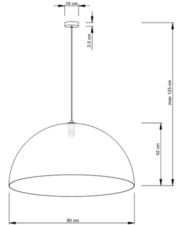 Sfera 90 czarny/złoty lampa wisząca