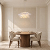 Lampa wisząca PEONY biała 50 cm - nowoczesna lampa sufitowa do salonu