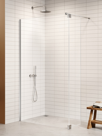 Kabina prysznicowa NESTA WALK-IN U 70x200 + skrzydło 30cm szkło czyste 8mm Active Shield 2.0