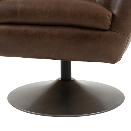 Bristol Swivel Chair Brown Leather 700x810x950mm