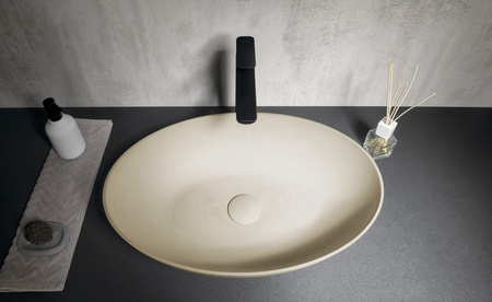 FORMIGO umywalka betonowa nablatowa, 60x40cm, żółty mat