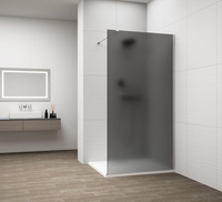 ESCA CHROME jednoczęściowa kabina przysznicowa Walk-In, montaż przy ścianie, szkło mat dymione, 800 mm