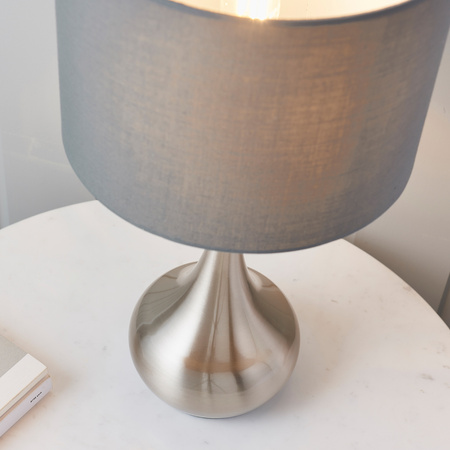 Piccadilly Table Lamp Nickel & Dark Grey