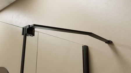 ROLLS BLACK parawan wannowy 1400x1500mm, szkło czyste