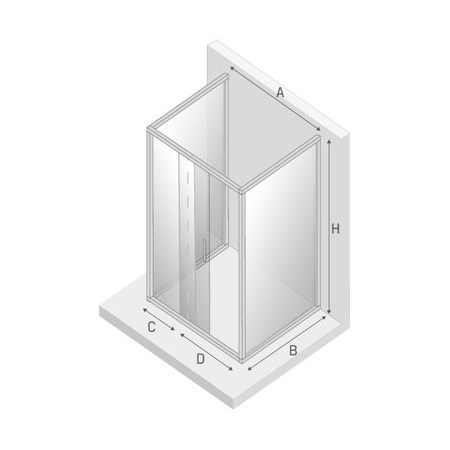 KABINA ALTA III PROSTOKĄTNA PRZYŚCIENNA U 80x90x195 CZYSTE 6mm ACTIVE SHIELD