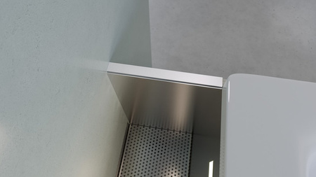 SLIM SPRING półka wnękowa nad wannę  ze stali nierdzewnej z rus, L-250-1200, DN50, czarny mat