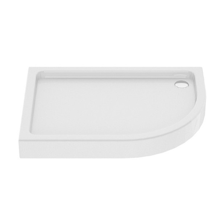 Brodzik NEW MAXIMA L asymetryczny 100x80x14 gł. 3 cm, o90 (obudowa zintegrowana,  stelaż)