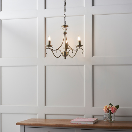 Bernice 3 Pendant Light Antique Brass