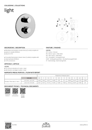 Bateria podtynkowa termostatyczna 2-drożna-Paffoni/kolekcja Light