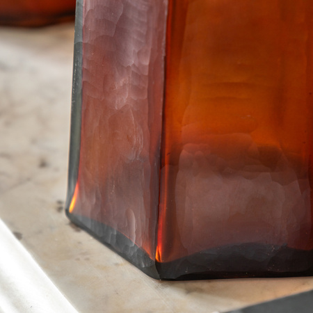 Organic Faceted Hurricane Amber H200mm