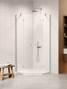 Kabina NESTA chrom 2D pięciokątna 90x90x200 czyste 6mm Active Shield 2.0