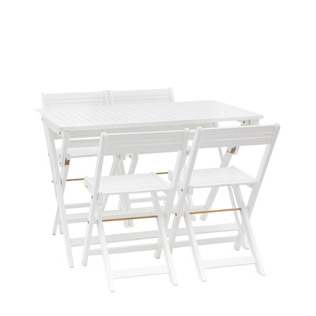 Lindos White Folding Dining Set