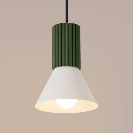 Lampa wisząca ESTRIA 1 beżowa/zielona oliwka