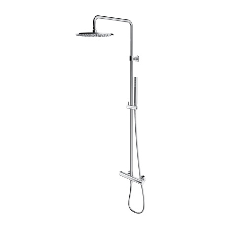 Y termostatyczny system prysznicowy natynkowy, chrom połysk