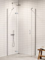 Kabina NESTA chrom 1D pięciokątna lewa Drzwi L 100x80x200 czyste 6mm Active Shield 2.0