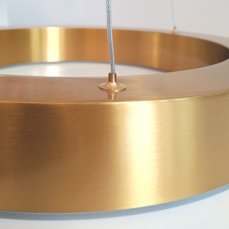 Lampa wisząca CIRCLE 3 60+60+80 cm - LED, ring mosiądz szczotkowany na 1 podsufitce