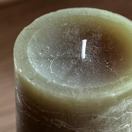 Pillar Candle Rustic Olive (2pk) 90x90x180mm