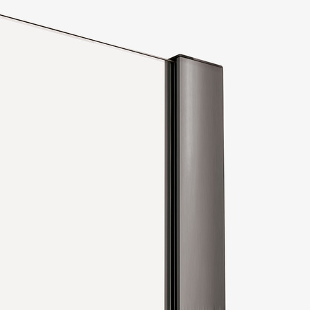 Kabina prysznicowa SMART GUNMETAL BRUSHED 1D walk-in U 100x200 szkło czyste 8mm Active Shield 2.0