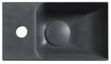 PICCOLINO umywalka betonowa, 30,8x17cm, bateria z lewej strony, antracyt mat