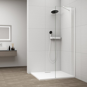 ESCA WHITE MATT jednoczęściowa kabina przysznicowa Walk-In, montaż przy ścianie, szkło czyste, 300 mm
