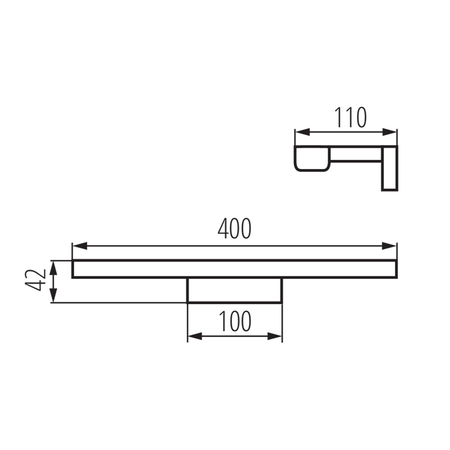 ASTEN oświetlenie LED, ścienne, 8W, 400x110mm, czarny mat