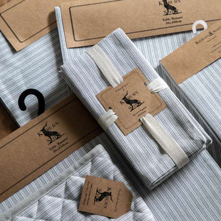 Woven Striped Double Oven Glove Grey 180x900mm