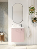 Szafka łazienkowa wisząca z umywalką 55 cm rose mat uchwyt gun metal NOOK 010-SU55-11+TR41366