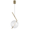 Lampa wisząca AMORE LED, 24 cm - złota z transparentnym kloszem