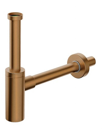 INOXMATER syfon umywalkowy 5/4", odpływ 32mm, stal nierdzewna/miedź mat