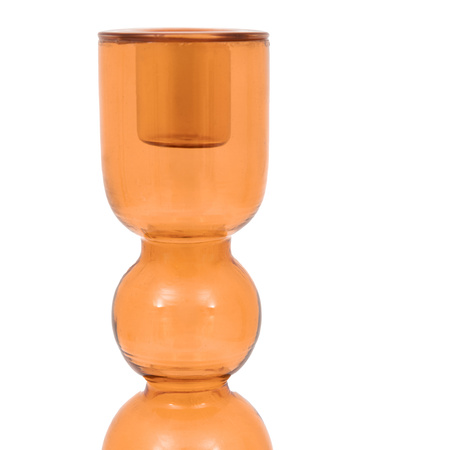 Villena Glass Taper Candlestick Amber 300mm