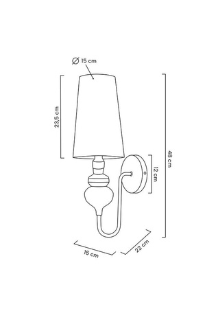 MOOSEE lampa ścienna QUEEN 15 złota