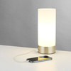 Lampa stołowa Dara – szczotkowany mosiądz / opalowy, 10 × 10 × 24 cm
