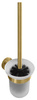 X-ROUND GOLD wisząca szczotka do WC, szkło mleczne, złoto mat