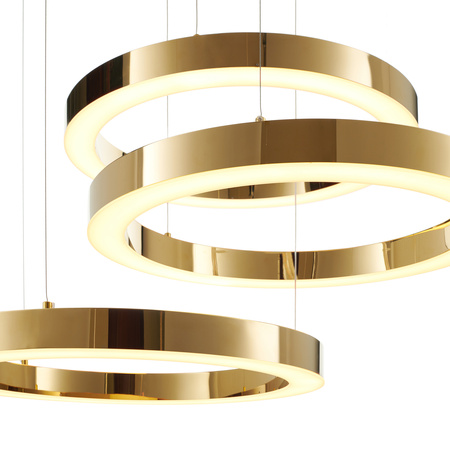 Lampa wisząca CIRCLE 3 60+60+60 cm - LED, ring złoty połysk na 1 podsufitce