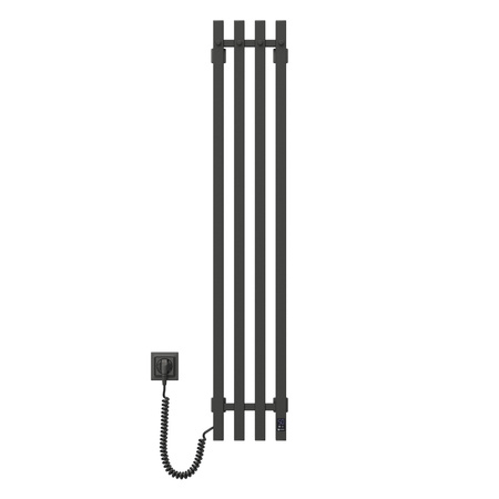 Elektryczny grzejnik łazienkowy CZARNY LEVANTE Sensor 210х1200 Lewa strona podłączenia, sterowanie dotykowe, regulator temperatury, Timer wyłączania