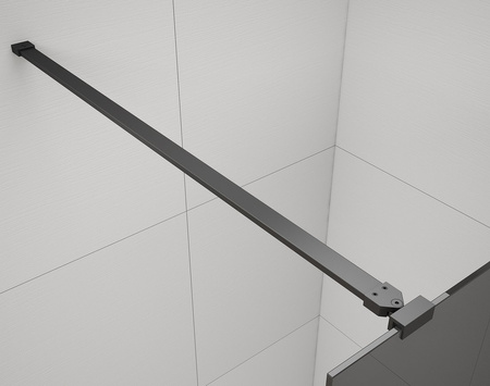 ESCA BLACK MATT jednoczęściowa kabina przysznicowa Walk-In, szkło czyste, 1300 mm