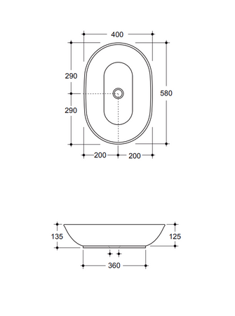 Vitruvit MILD ceramiczna umywalka nablatowa owalna 58 cm czarny połysk (wyprzedaż ekspozycyjna)