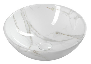 DALMA umywalka ceramiczna nablatowa Ø 42 cm, carrara