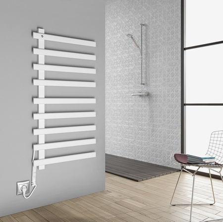 ELCOR elektryczna suszarka na ręczniki 480x920x50 mm, 128 W, biały mat