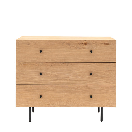 Ashdown 3 Drawer Chest Natural 900x400x750mm