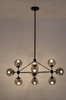 MOOSEE lampa wisząca PLANETARIO 10 czarna - klosze dymione